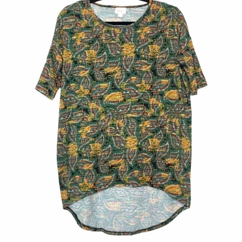NEW - LuLaRoe Irma in a Green and Orange Leaf Print. Size XXS.